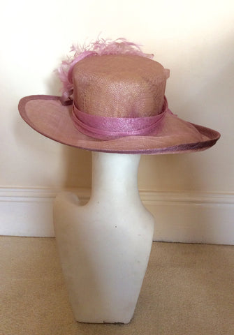 Formal Pale & Dusky Pink Bow & Feather Trim Hat - Whispers Dress Agency - Sold - 3