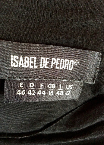 Isabel De Pedro Black Draped Stretch Jersey Dress Size 16 - Whispers Dress Agency - Sold - 6
