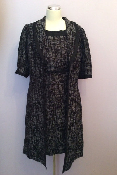 Per Una Black & Grey Print Dress & Coat Suit Size 8/10 - Whispers Dress Agency - Womens Suits & Tailoring - 1