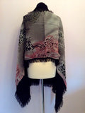 Brand New Renato Balestra Pink, Grey & Black Print Wrap - Whispers Dress Agency - Womens Scarves & Wraps - 3