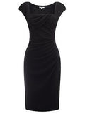 LK Bennett Black Tina Pleated Crepe Pencil Dress Size 14 - Whispers Dress Agency - Sold - 3
