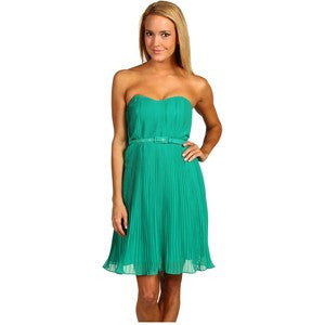 BRAND NEW FRENCH CONNECTION SHELBY GREEN PLEATED DRESS SIZE 12 - Whispers Dress Agency - Womens Dresses - 1