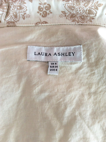 Laura Ashley Cream & Beige Floral Print Cotton Jacket Size 8 - Whispers Dress Agency - Womens Suits & Tailoring - 4