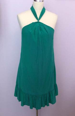 Coast Emerald Green Silk Halterneck Dress Size 8 - Whispers Dress Agency - Womens Special Occasion - 1