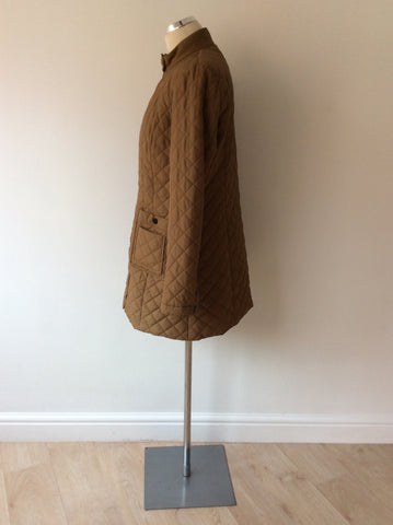 MADELEINE TAN BROWN QUILTED JACKET SIZE 12 - Whispers Dress Agency - Womens Coats & Jackets - 2