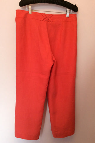 PER UNA CORAL LINEN CROP TROUSERS SIZE 14 REG - Whispers Dress Agency - Womens Trousers - 2