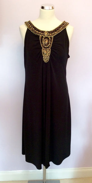 BRAND NEW JULIEN MACDONALD BLACK JEWEL TRIM DRESS SIZE 16 - Whispers Dress Agency - Womens Dresses - 1