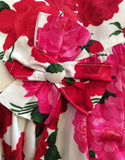 Vintage Jaeger Red & Pink Floral Print Cotton Dress Size 12 - Whispers Dress Agency - Sold - 4