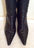 Dune Black Leather Knee Length Boots Size 7/40 - Whispers Dress Agency - Womens Boots - 3