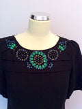 Monsoon Black Beaded Neckline Dress Size 12 - Whispers Dress Agency - Sold - 2
