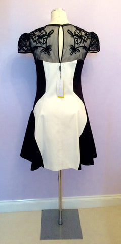 Brand New Karen Millen Black & White Dress Size 10 - Whispers Dress Agency - Womens Dresses - 3