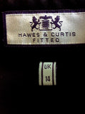HAWES & CURTIS BLACK FITTED COTTON SHIRT SIZE 14 - Whispers Dress Agency - Sold - 3