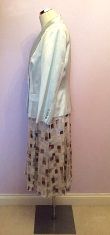 Fenn Wright Manson Pale Duck Egg Silk Dress & Jacket Suit Size 16 - Whispers Dress Agency - Womens Suits & Tailoring - 2