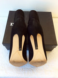 DUNE BLACK SUEDE FOLDED PLAIN DRESSY ANKLE BOOT SIZE 6/39 - Whispers Dress Agency - Sold - 5