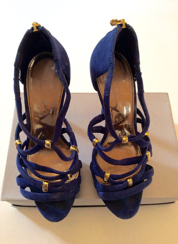 CARVELA BLUE SUEDE STRAPPY HIGH HEEL SANDALS SIZE 5/38 - Whispers Dress Agency - Womens Sandals - 2