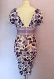 Just Cavalli Purple & White Print Dress Size 44 UK 12 - Whispers Dress Agency - Sold - 3