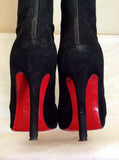 Christian Louboutin Black Suede 'Pretty Woman' Knee High Boots Size 4.5/37.5 - Whispers Dress Agency - Sold - 3