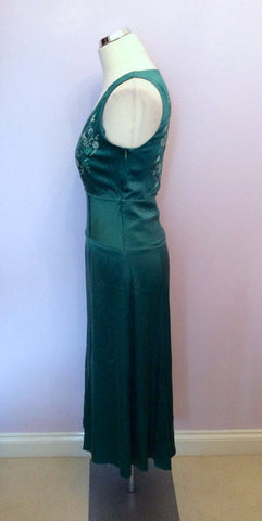 Whistles Green Silk Embroidered & Beaded Dress Size 10 - Whispers Dress Agency - Sold - 4
