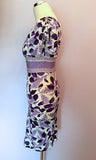 Just Cavalli Purple & White Print Dress Size 44 UK 12 - Whispers Dress Agency - Sold - 2